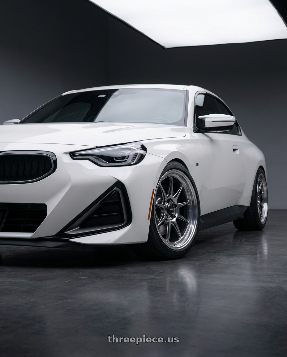 2024 BMW 2 Series G42 with Konig Countergram 5x112 19x8.5+43 Hyper Chrome / Machined Lip wheels