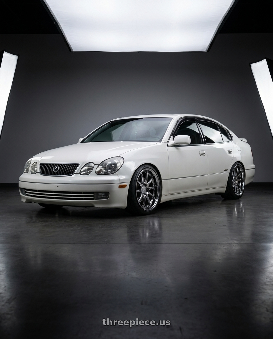 2001 Toyota Aristo V300 with Aodhan DS02 5x114.3 19x11+22 Vacuum Chrome wheels