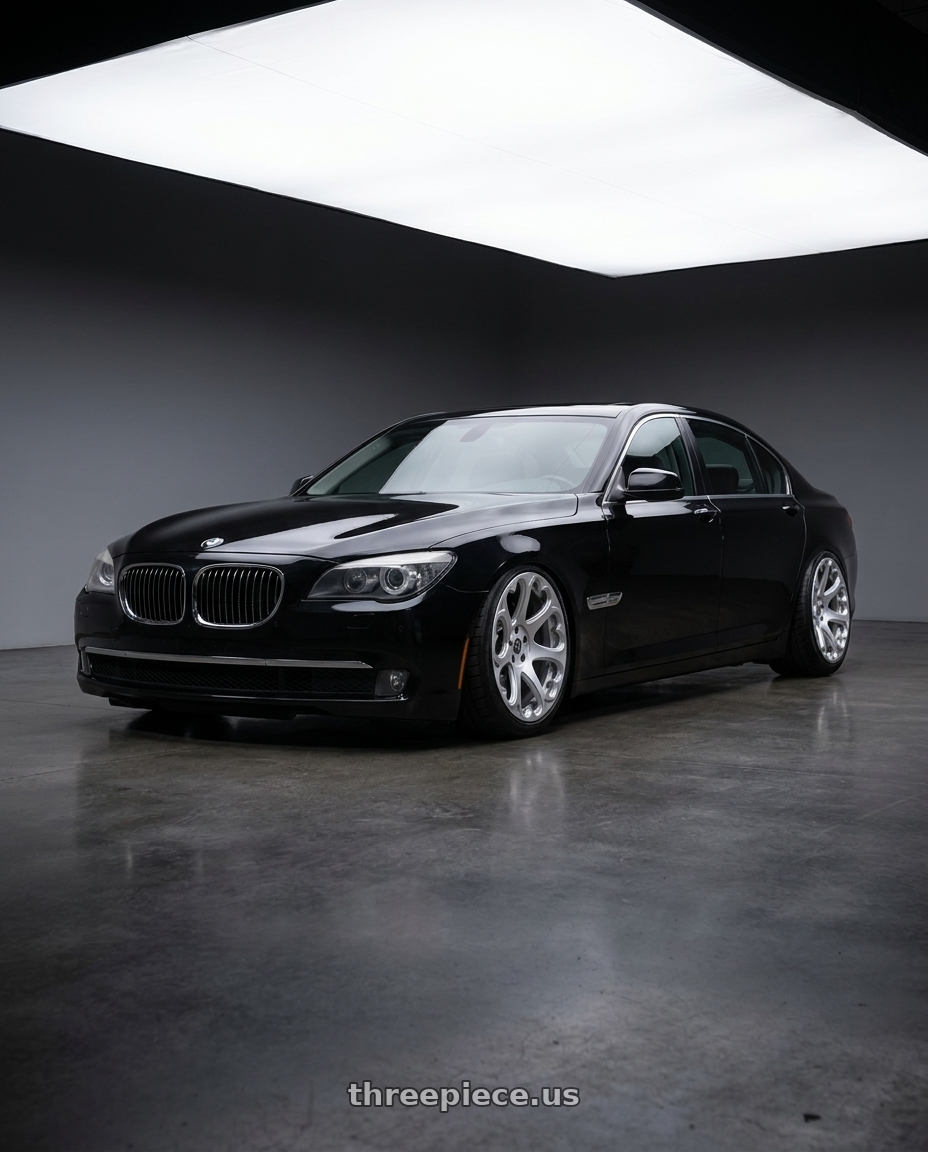 2011 BMW 750li with Heritage Wheel Kokoro MonoC 5X120 20x9+35 Silver wheels
