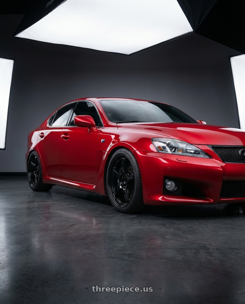 2012 Lexus IS-F with Gram Lights 57CR 5x114.3 19x8.5+35 Glossy Black wheels