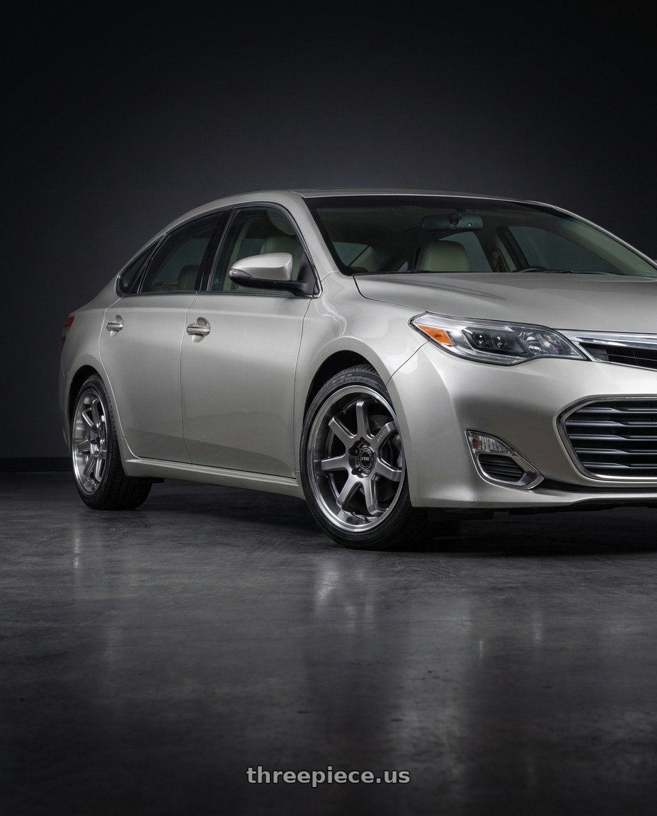 2013 toyota avalon with F1R FC7 5x114 18x8.5 +38 Hyper Black/Polish Lip wheels