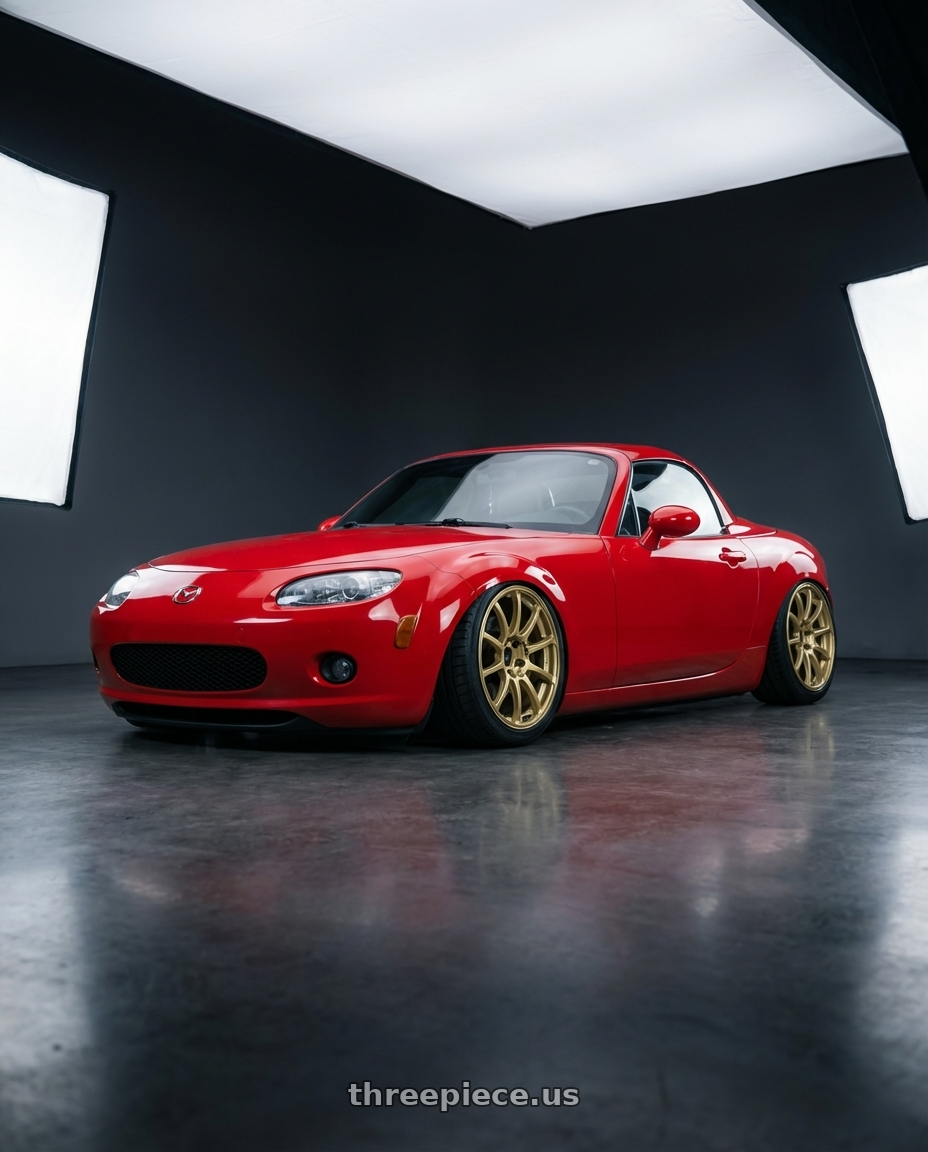 2012 Mazda MX-5 Miata NC with Advan RCIII 5x114.3 17x8+38 Gold wheels