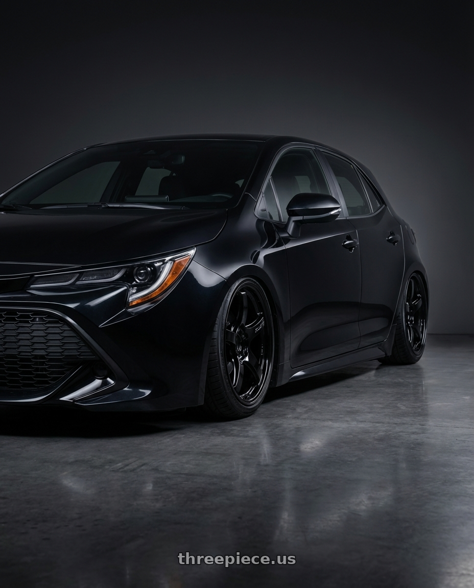 2022 Toyota corolla with Gram Lights 57CR 5x100 18x9.5 +38 GLASS BLACK wheels