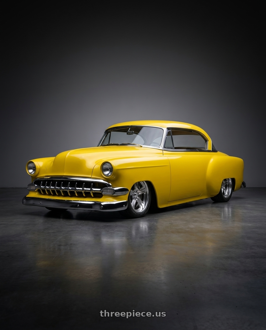 1954 Chevy Hardtop with American Racing Forged SUGAR BUMP 5x114.3 17x9 +13 Polished wheels