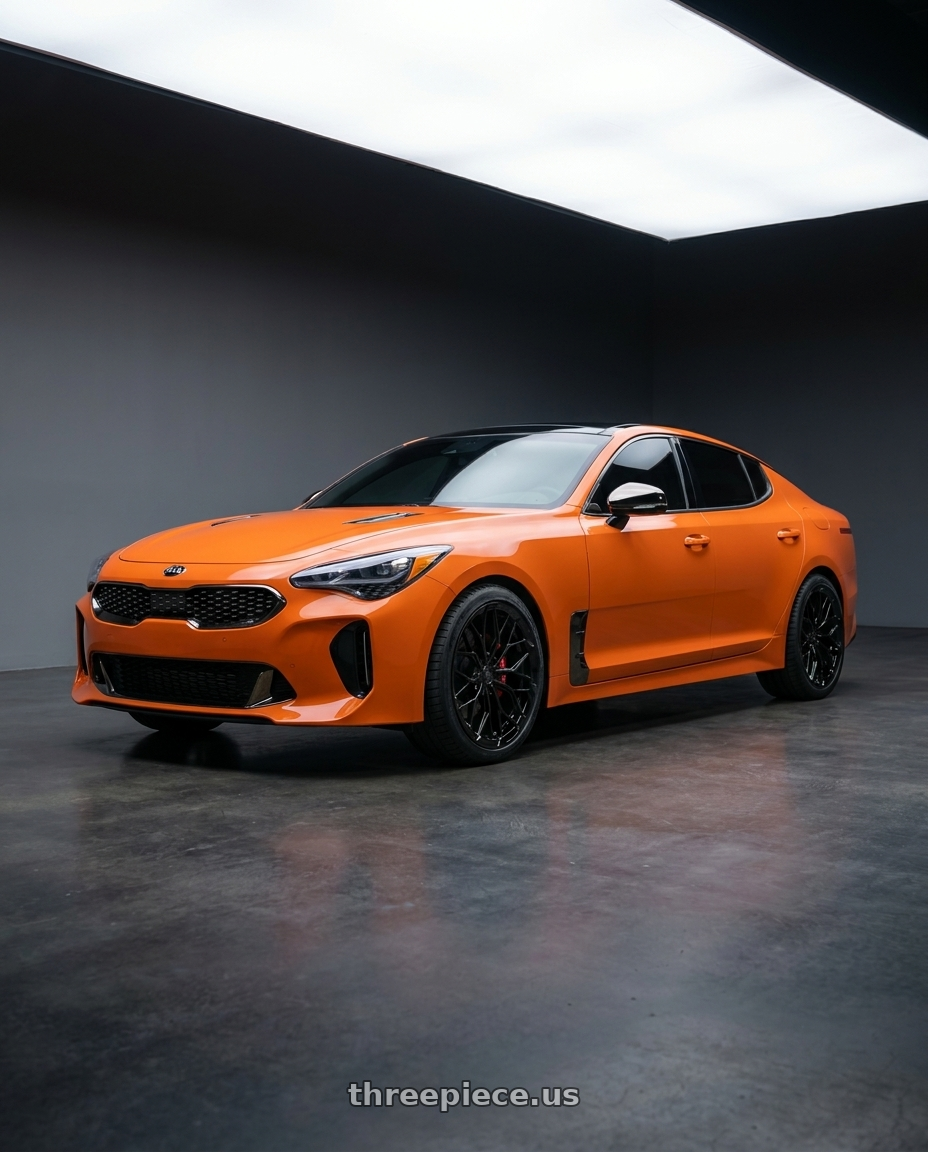 2019 KIA stinger gts  with DOLCE PERFORMANCE MAGARI 5x114.3 19x8.5 +35 Gloss Black wheels