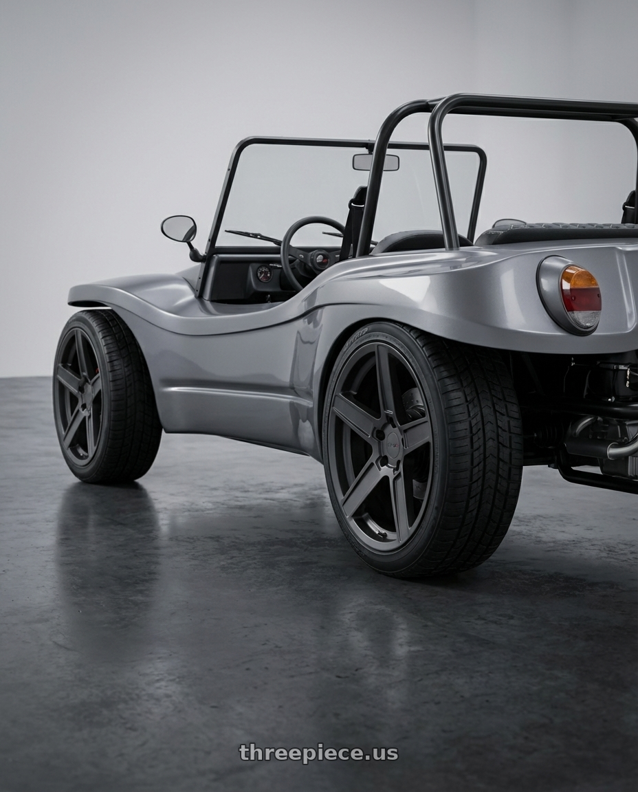 emmis buggy 1984 modificado with TSW ASCENT 5X112 17X8 +32 MATTE GUNMETAL W/ GLOSS BLACK FACE wheels rear three quarter view square tires