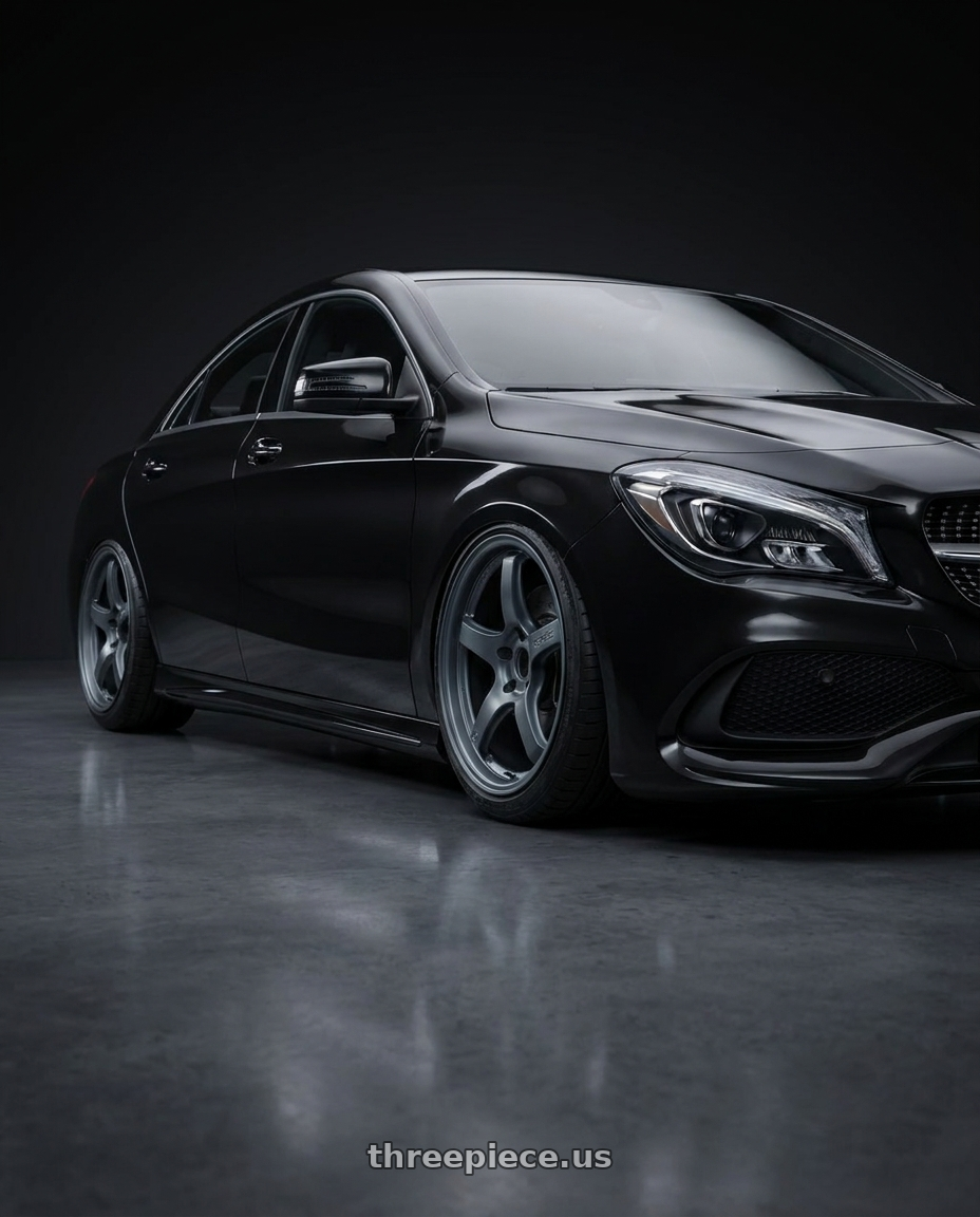 2018 Mercedes-Benz CLA C117 with Gram Lights 57CR 5x112 19x10.5+22 Gunblue II wheels