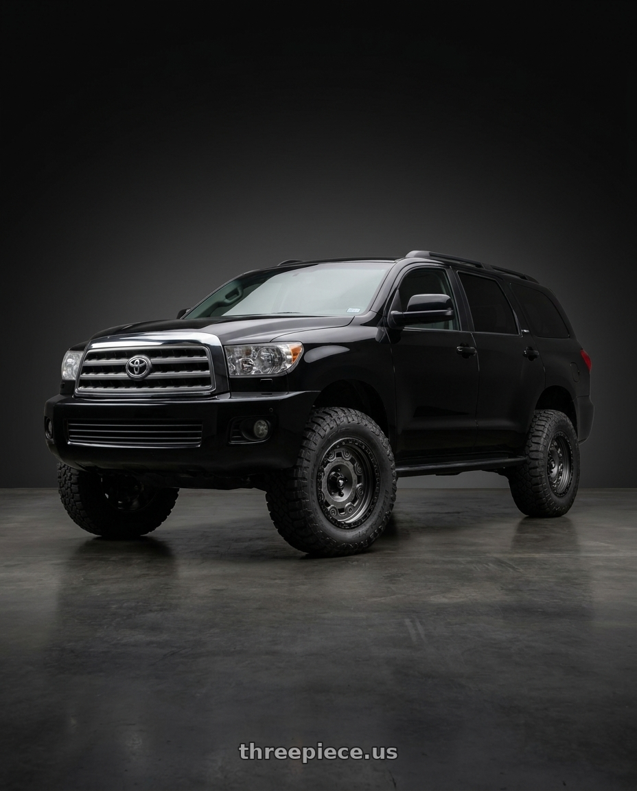 2012 Toyota Sequoia limited with Fittipaldi Offroad FT100AB 8X170 18x9 +18 Anthracite Black wheels