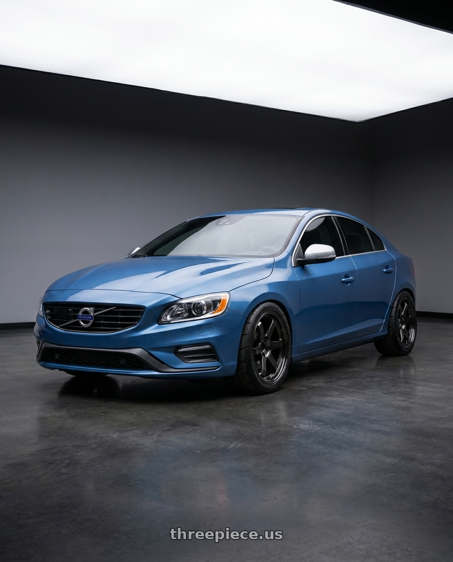 Volvo 2015 s60 T6 r-design with Volk Racing TE37SL 5x114.3 19x10.5+12 Pressed Double Black wheels