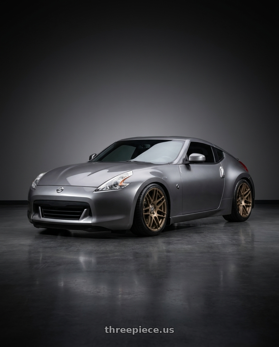 2009 Nissan 370z with Forgestar F14 5x114.3 19x11 +56 Satin Bronze wheels