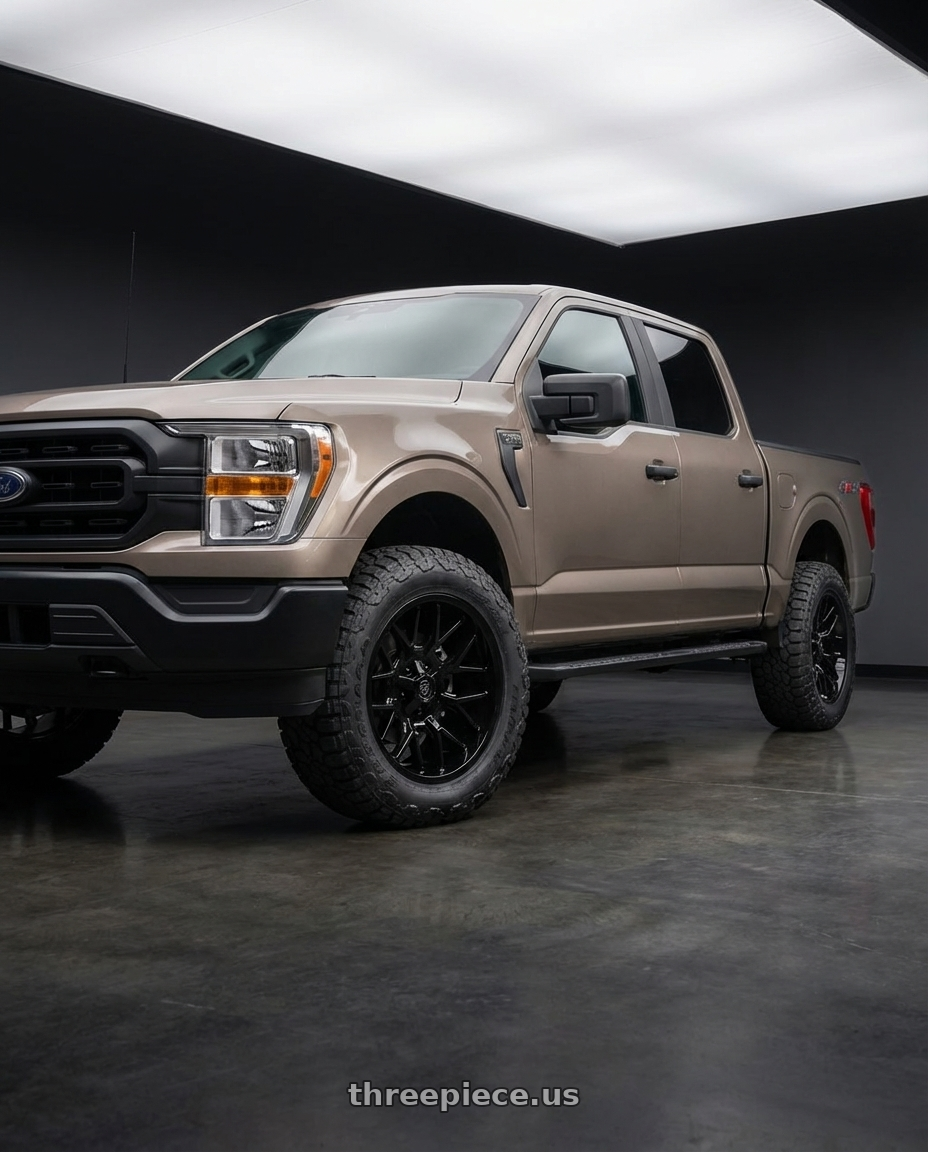 2013 Ford F-150 with Gear Off Road 768B 6X135/6x139.7 20x10 -19 Gloss Black wheels