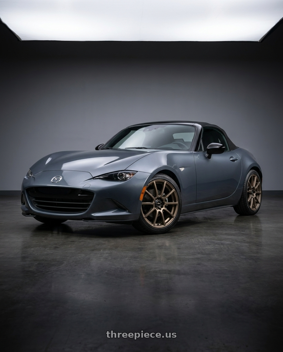 2020 Mazda mx-5 Miata club soft top polymetal grey with Focal 448BZ F-20 4X100/4X108 16x7 +40 Dark Satin Bronze wheels