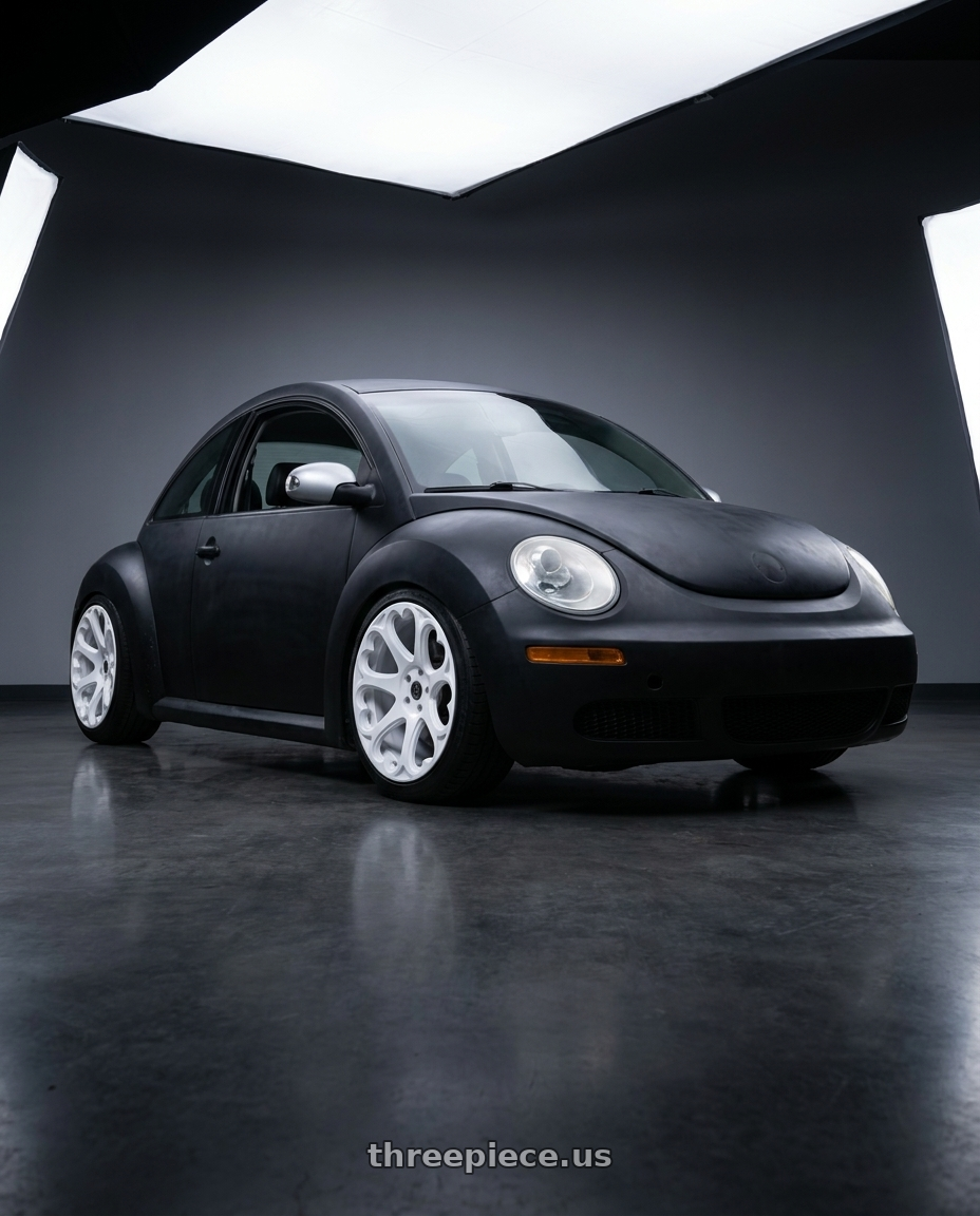 2010 volkswagen beetle with Heritage Wheel KOKORO MonoC 5x100 18x8.5 +35 White wheels