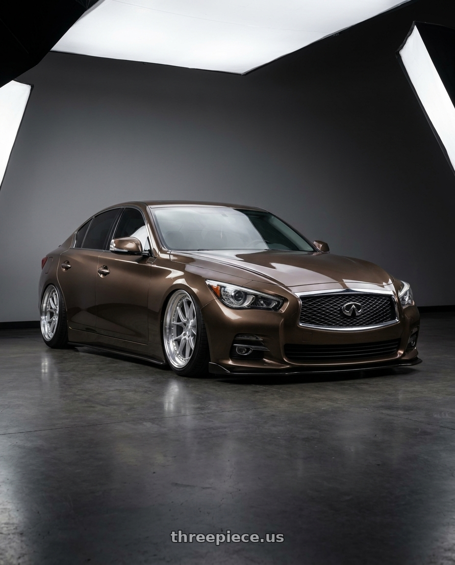 2014 Infiniti q50 chest nut bronze with Aodhan DS08 5X114.3 19x11+15 Silver w/Machined Face wheels