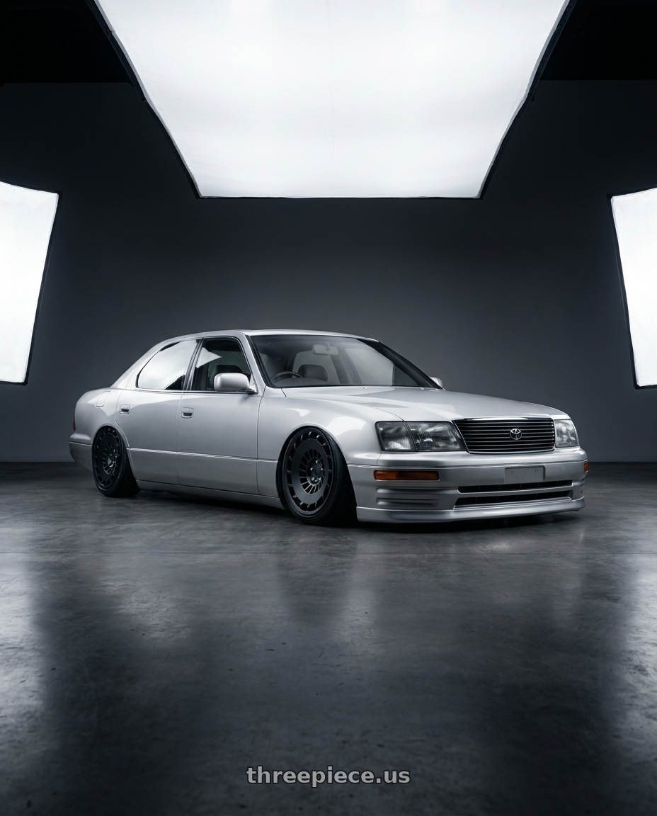 1996 Toyota celsior with Rotiform 1PC R137 CCV 5X112 19X8.5 +45 MATTE BLACK wheels