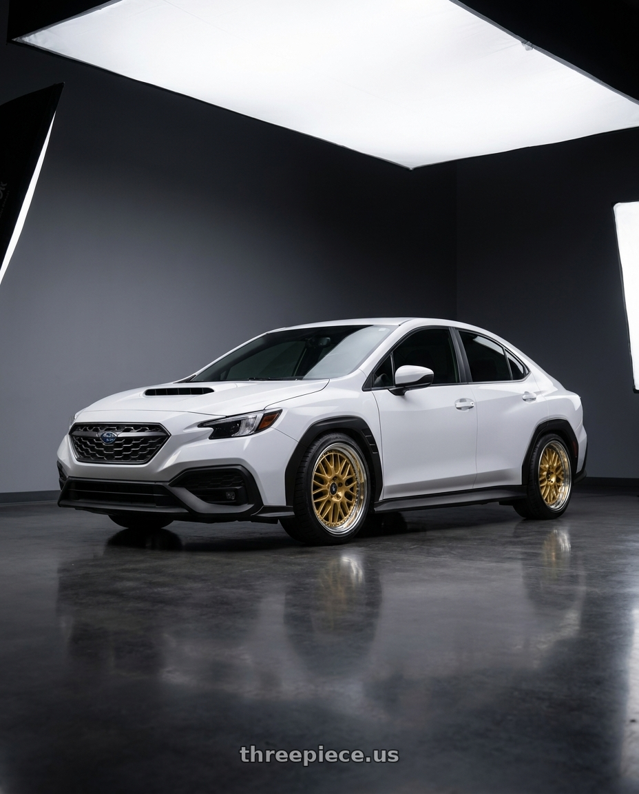 2022 Subaru wrx ceramic white with Work Vs-Xx 5x114.3 18x9+42 T Disk Gold wheels