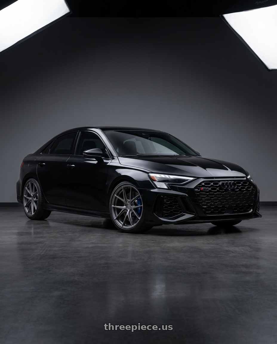 2022 Audi RS3 8Y with Niche 1PC M116 MISANO 5X112 19X9.5 +35 MATTE GUN METAL wheels