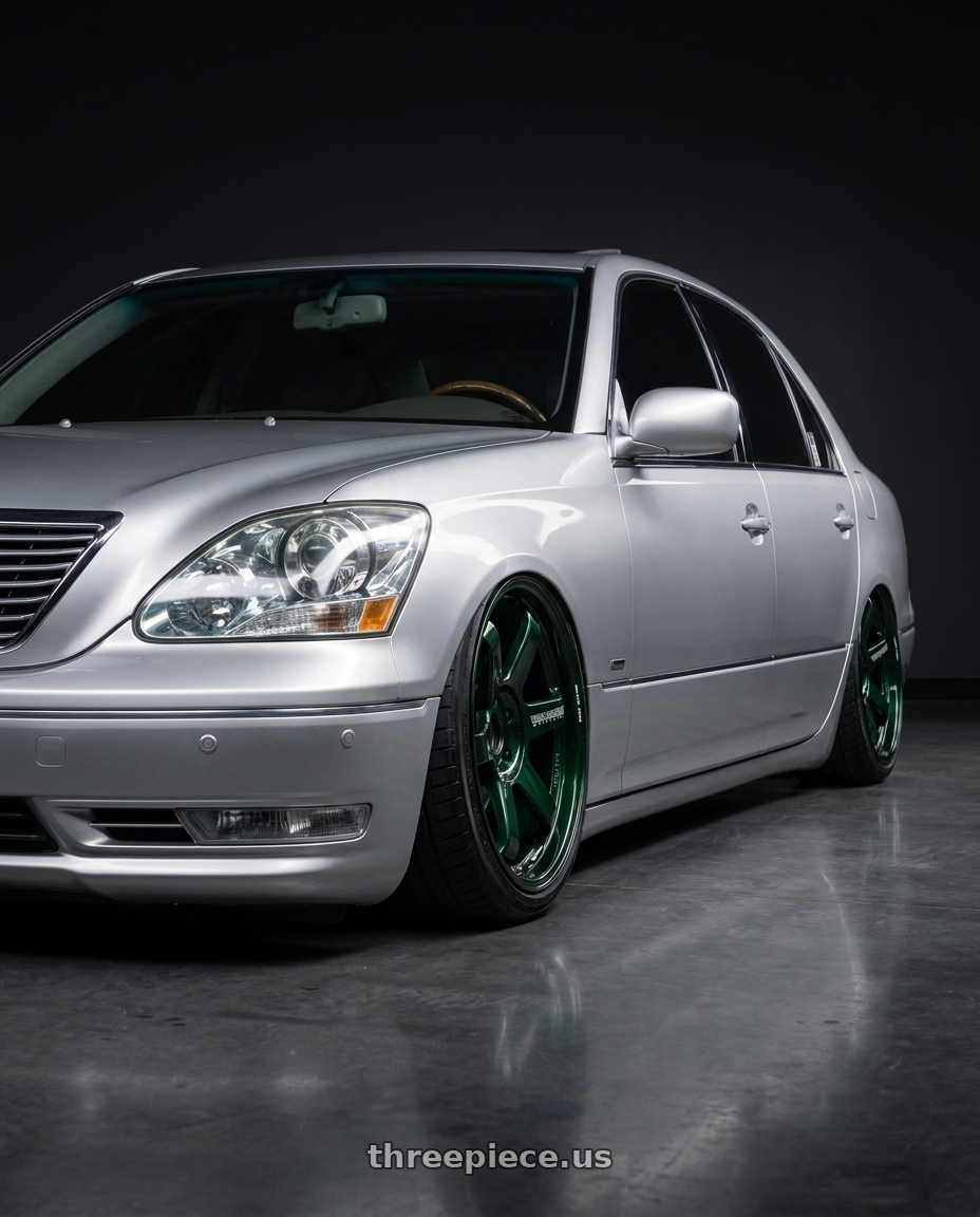 2004 lexus ls430 with Volk Racing TE37 ULTRA M-SPEC 5x114.3 19x9.5+35 Racing Green wheels