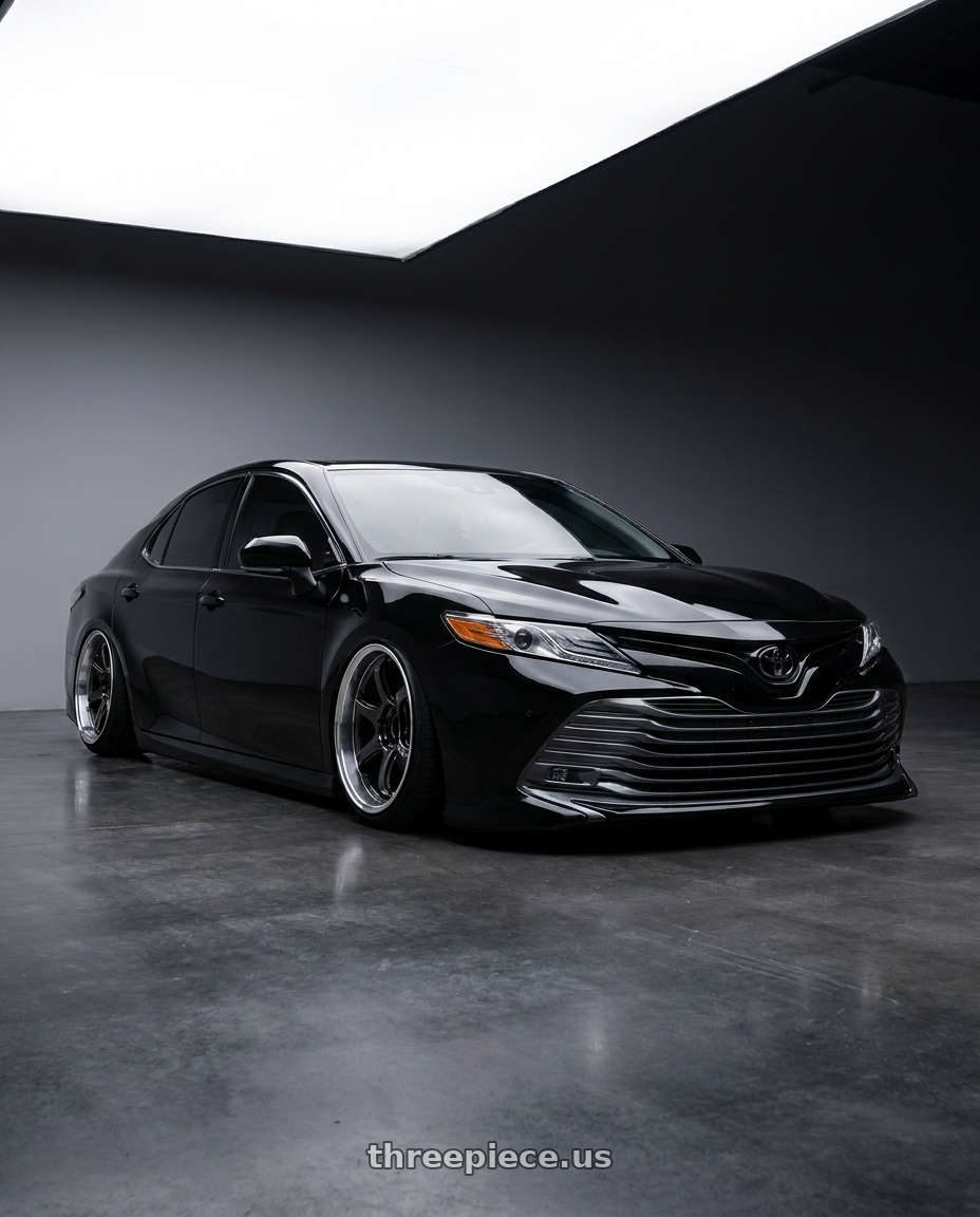 2018 Toyota Camry Hybrid with Volk Racing Te37 Ultra X 6x1397 20x95 0 Blast Black 2 20x95 Et0 wheels