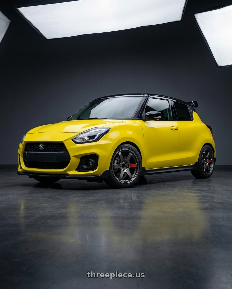 2018 swift sport with Volk Racing TE37 Saga SL 4x100 17x7.0+44 Pressed Graphite wheels
