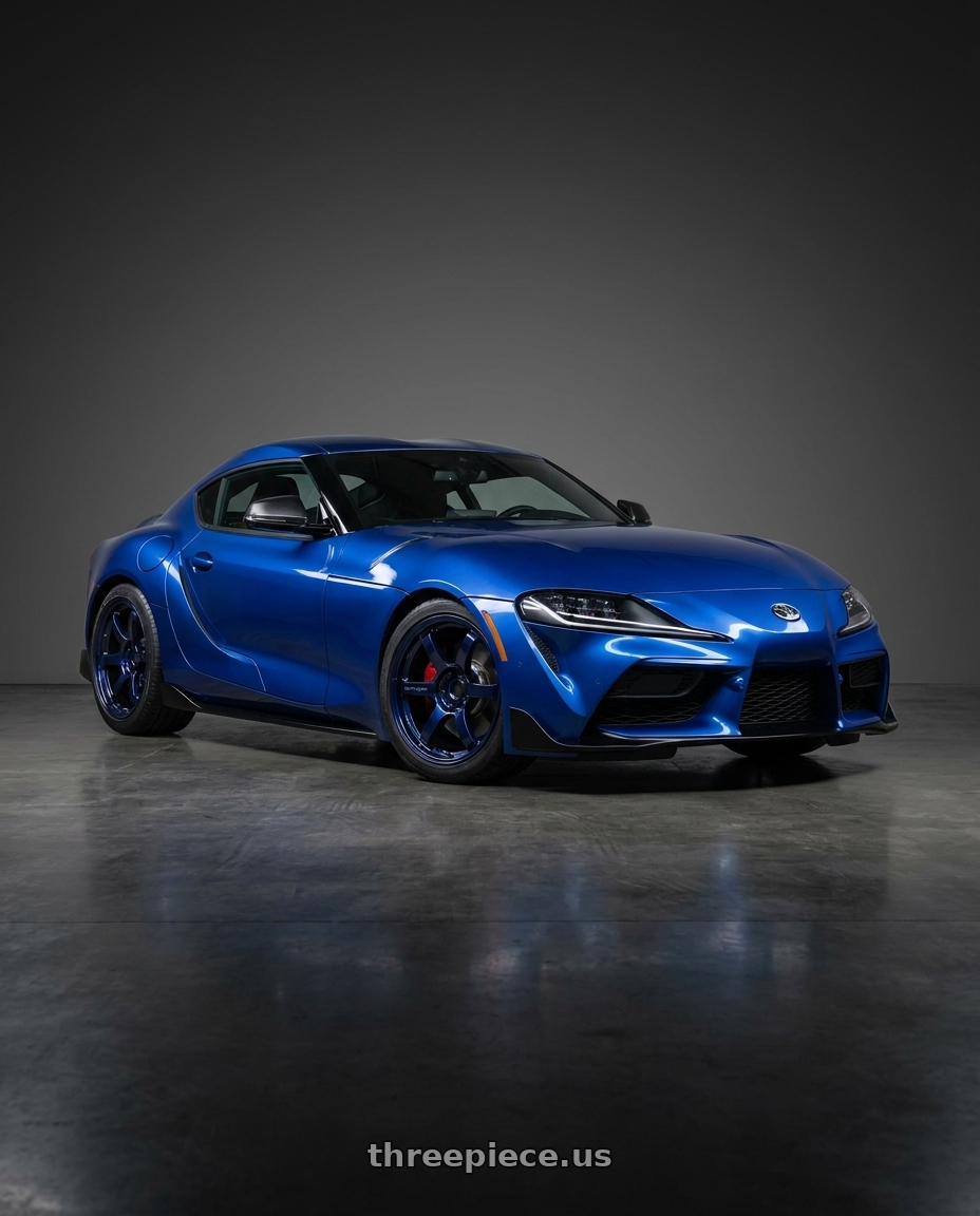 2024 toyota supra with Gram Lights 57DR 5x112 19x9.5 +25 ETERNAL BLUE PEARL wheels