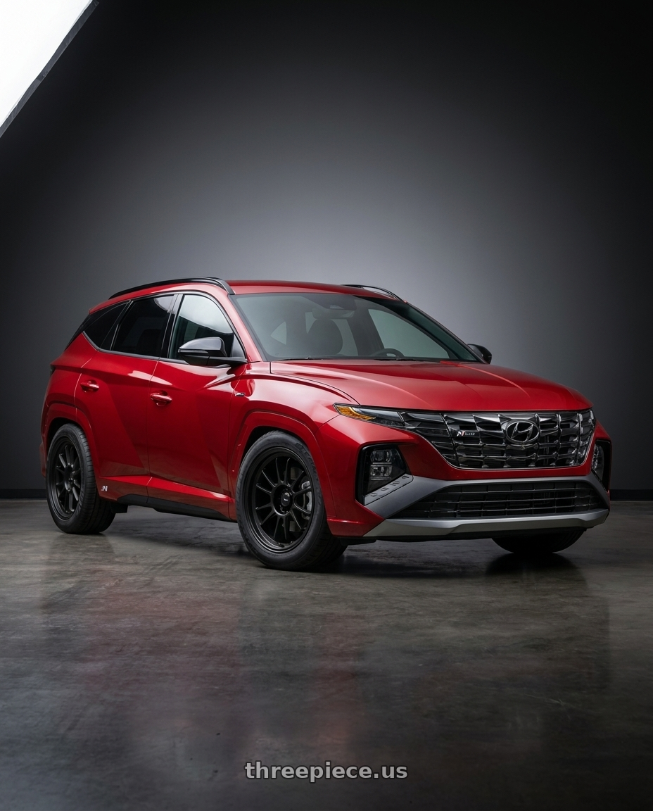 2022 Hyundai Tucson N line with Konig Hypergram 5x114.3 18x8.5+35 Matte Black wheels