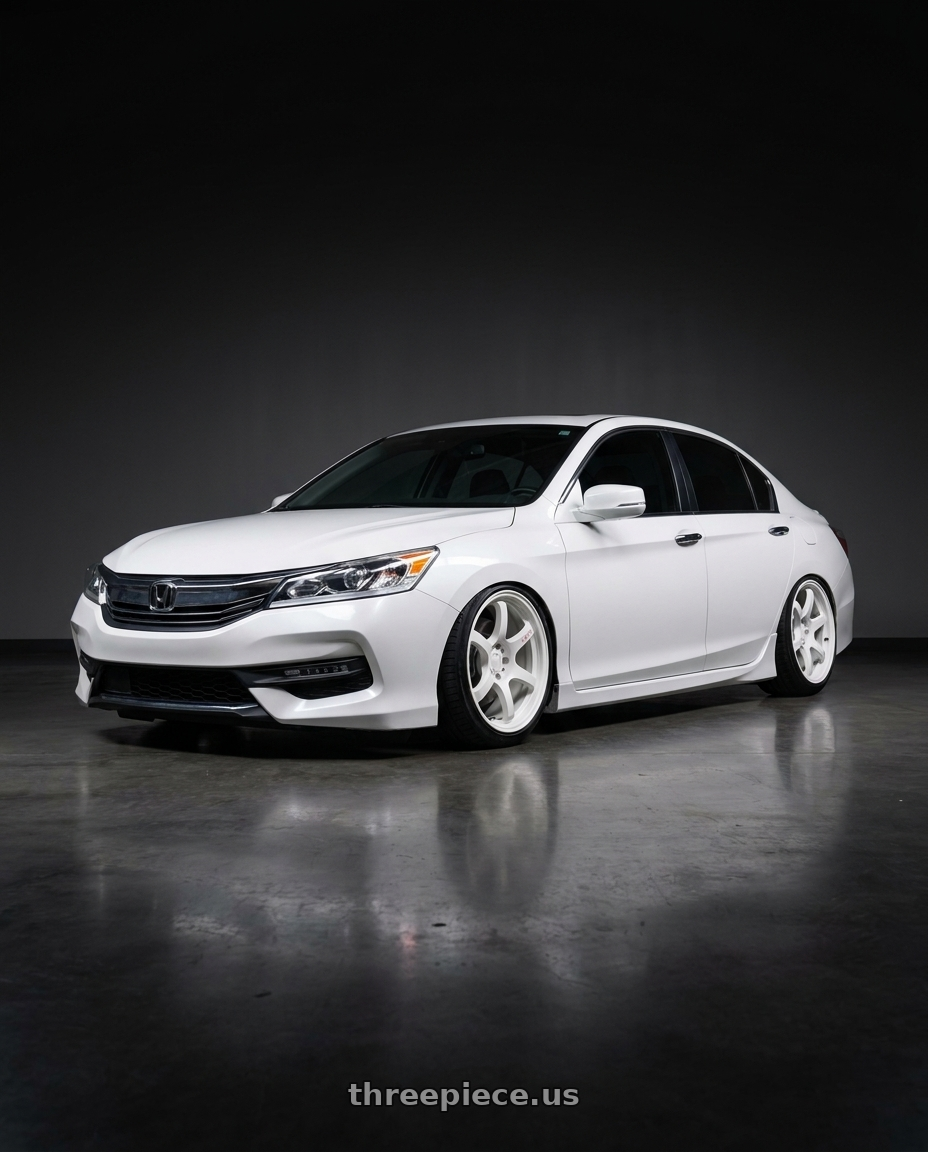 2016 Honda accord with Gram Lights 57DR 5x100 18x9.5 +38 CERAMIC PEARL wheels