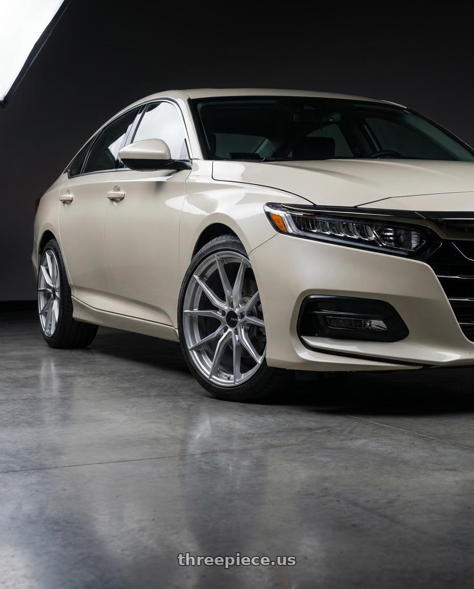 2020 Honda Accord sport with Advanti Racing 80S Hybris 5x114.3 19x8.5 +45 Silver with Machined Face wheels