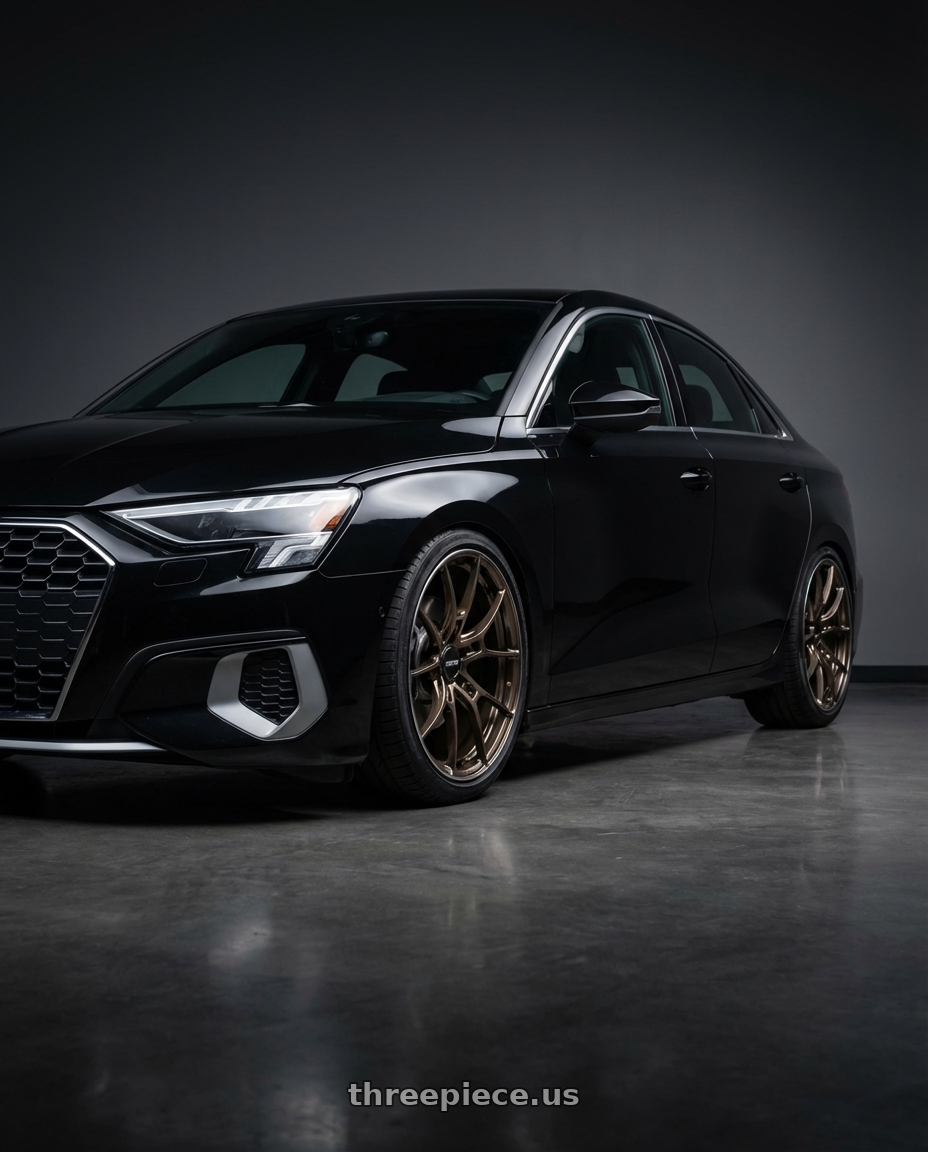 2022 Audi A3 with Volk Racing G025 DA/C 5x112 19x9.5 +25 DARK AMBER CLEAR / DC wheels