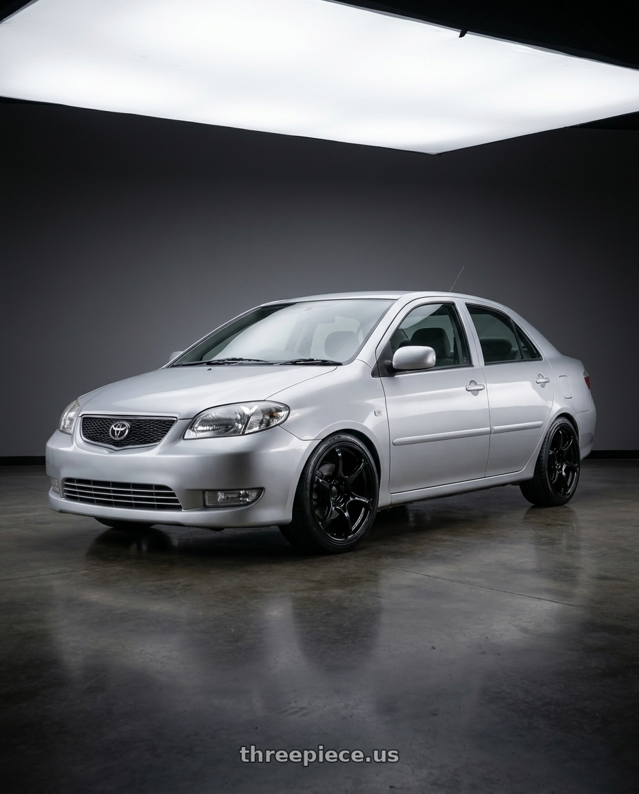 2003 Toyota Vios Ncp42 with Advan RGIII 4x100 18x7.0+42 Gloss Black wheels