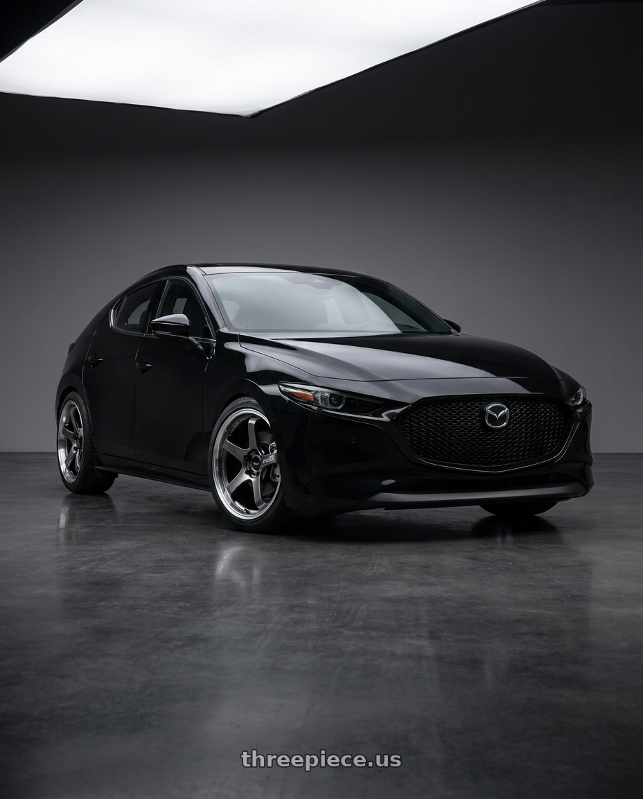 2023 mazda 3 with Advan Racing GT BEYOND 5x114.3 19x8.5 +45 MACHINING & HYPER PLATINUM BLACK wheels