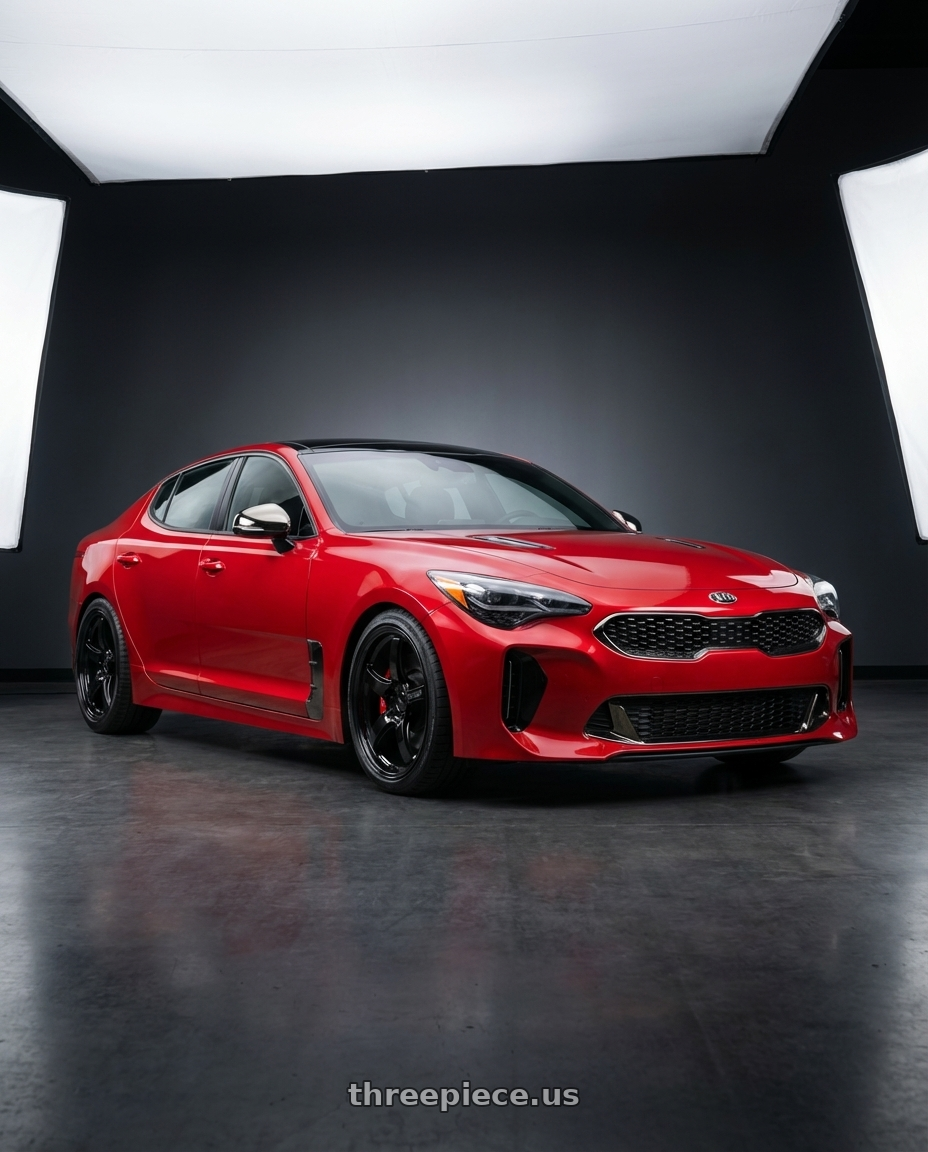 2022 Kia Stinger GT with Gram Lights 57CR 5x114.3 19x9.5+25 Glossy Black wheels