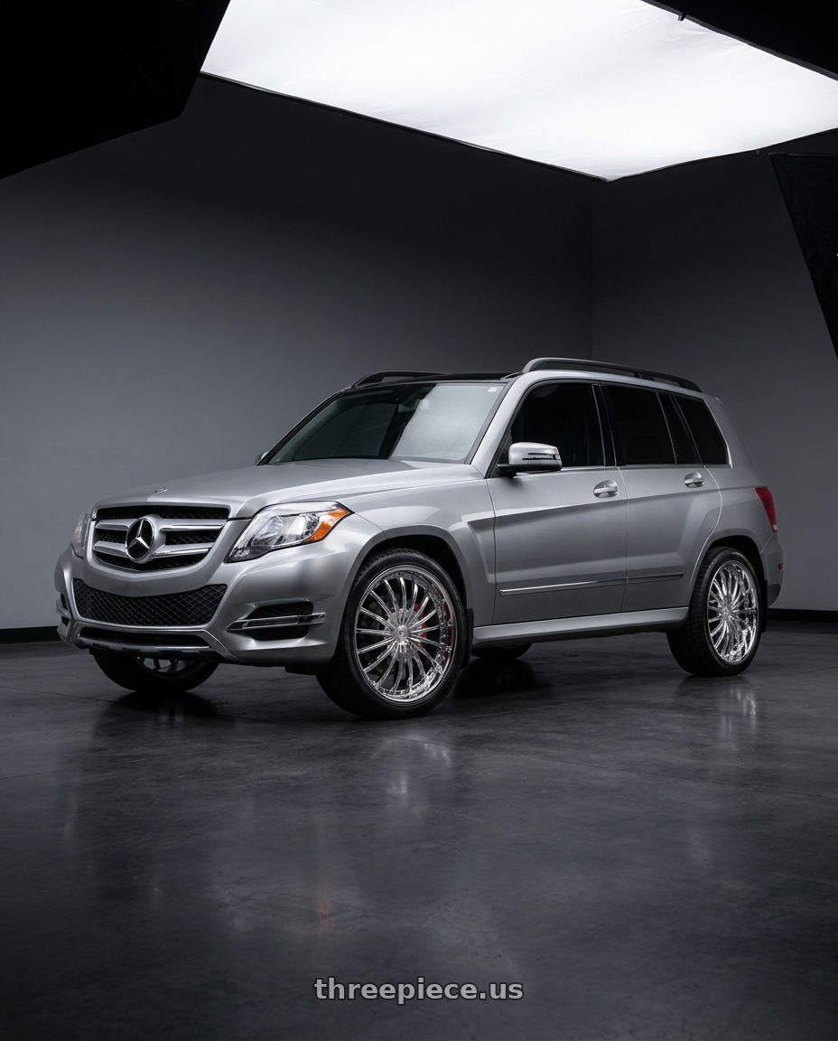 2015 Mercedes Benz GLK350 4MATIC with Cavallo CLV-32 5x112/5x114.3 20x8.5 +35 Nano Chrome wheels