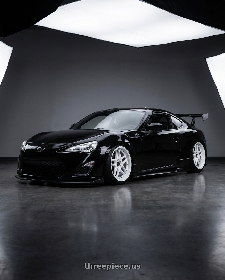 2013 Scion frs with ESR Wheels CS SERIES CS15 5x100 18x8.5 +30 Gloss White wheels