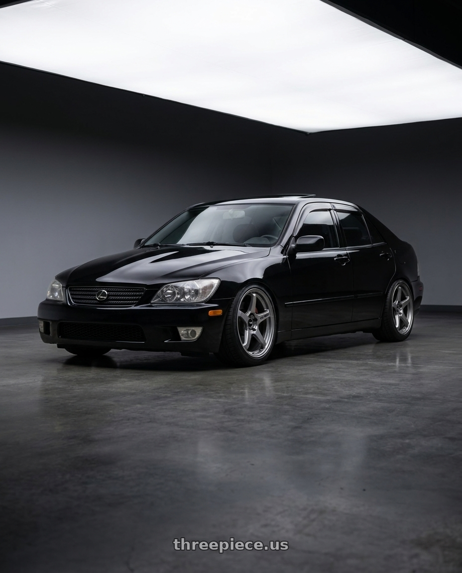 2004 Lexus IS300 with Enkei TS-5 5x114.3 18x9.5+38 Storm Grey wheels