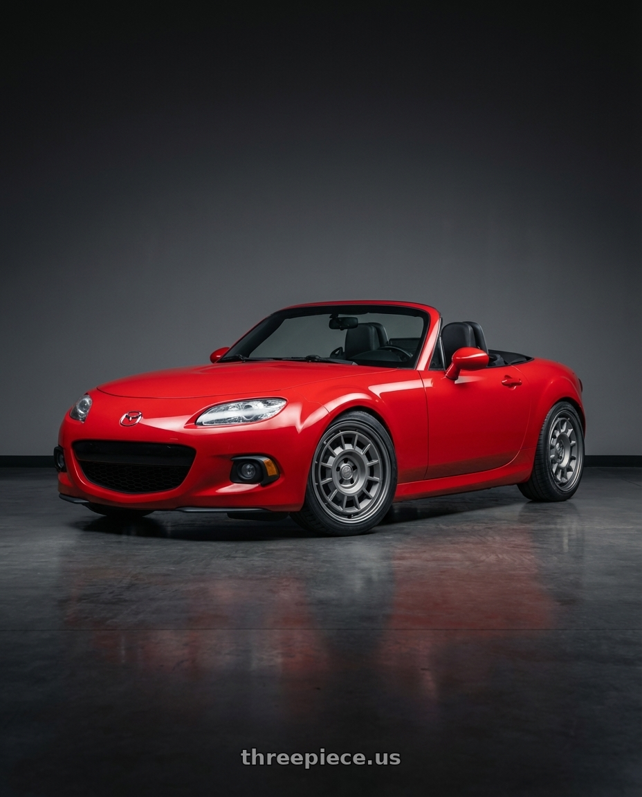 2012 Mazda MX-5 Miata NC with fifteen52 ALPEN MX 5x114.3 17x8 +38 FROSTED GRAPHITE (SATIN GREY) wheels