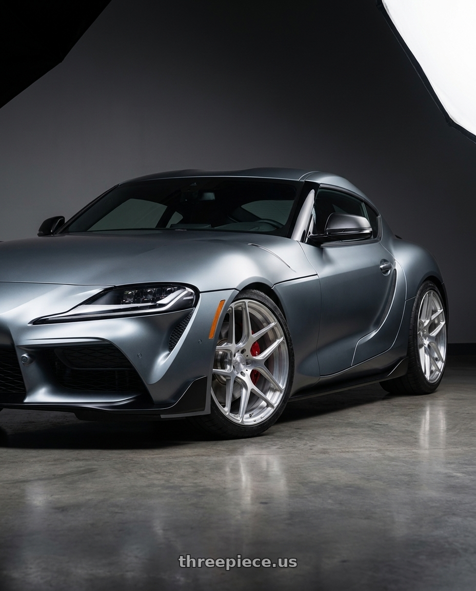 2021 Toyota GR Supra with MRR FS1 5x112 18x9.5  +25 Brushed Clear wheels