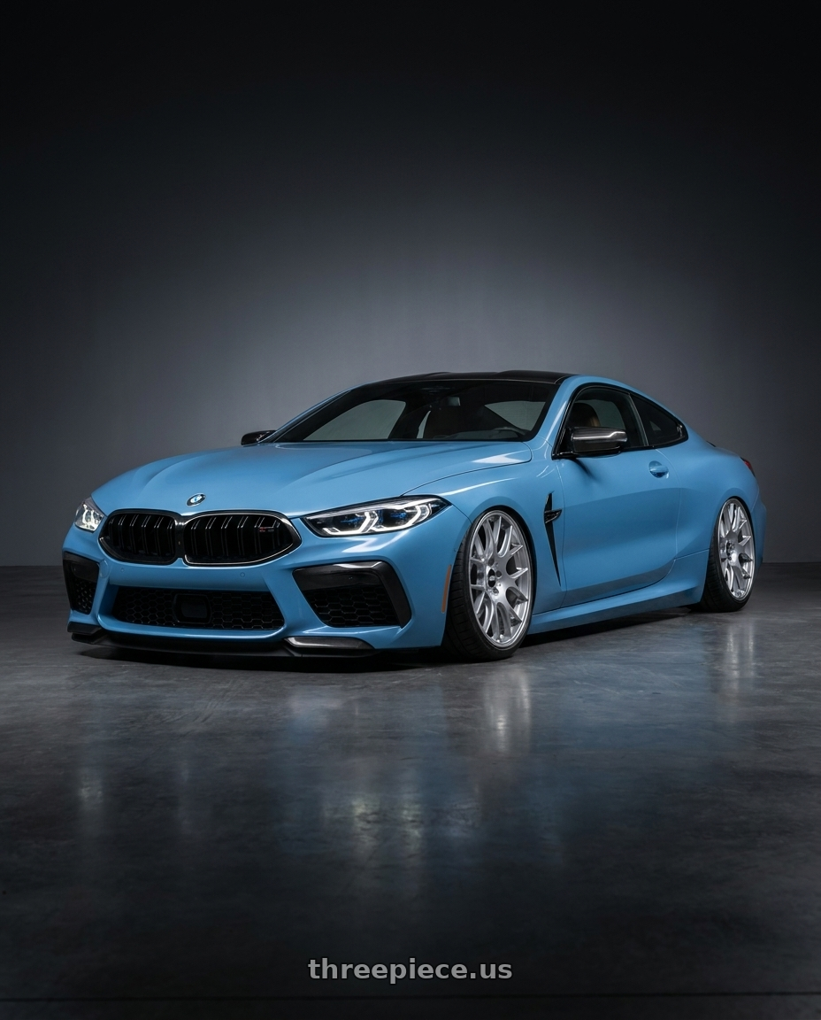 2023 BMW 8-Series M8 with BBS CH-R 5x130 19x11 +56 Brilliant Silver Polished Rim Protector wheels