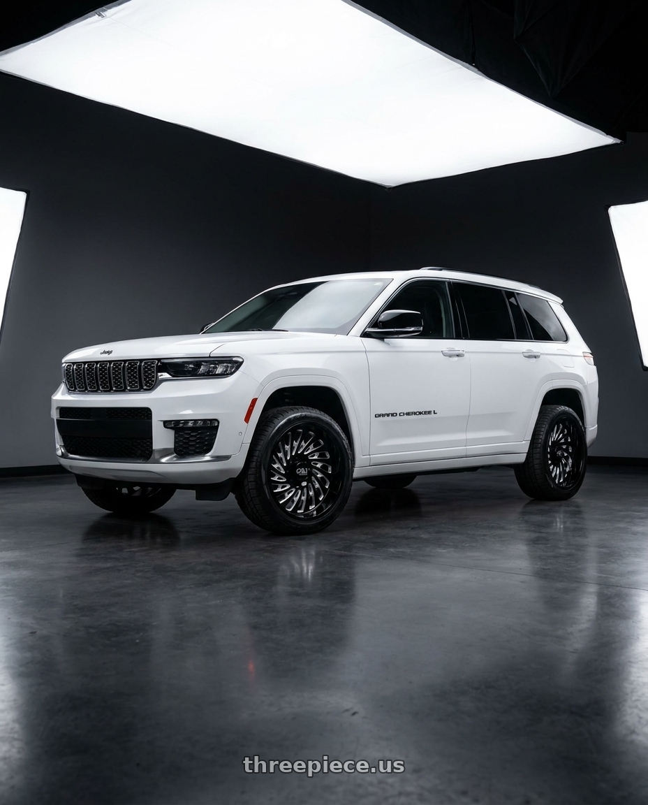 2021 Jeep Grand Cherokee Overland with Cali Off-Road Switchback 9108 5x127 20x12-51 Gloss Black/Milled wheels