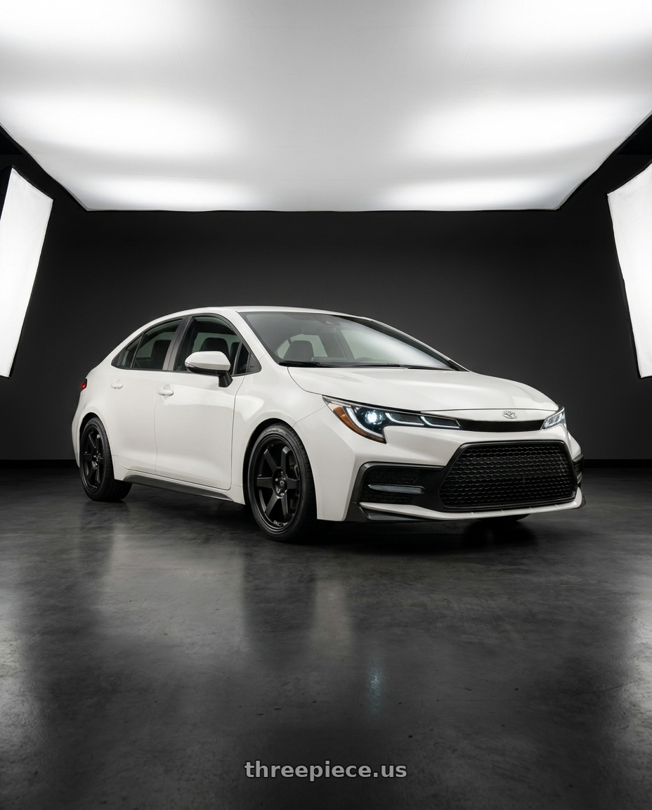 2021 Toyota Corolla Se Super White with MST Wheels MT01 5x100 18x9.5 +35 Matte Black wheels