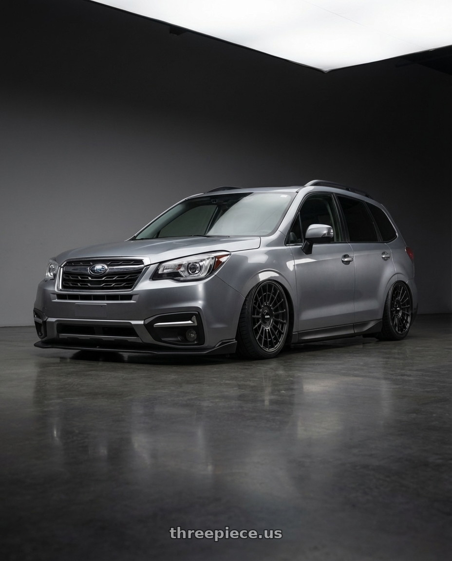 2017 subaru forester xt 2.0 touring metallic grey with Rotiform 1PC R142 LAS-R 5X112/5X114.3 19X10 +35 MATTE BLACK wheels