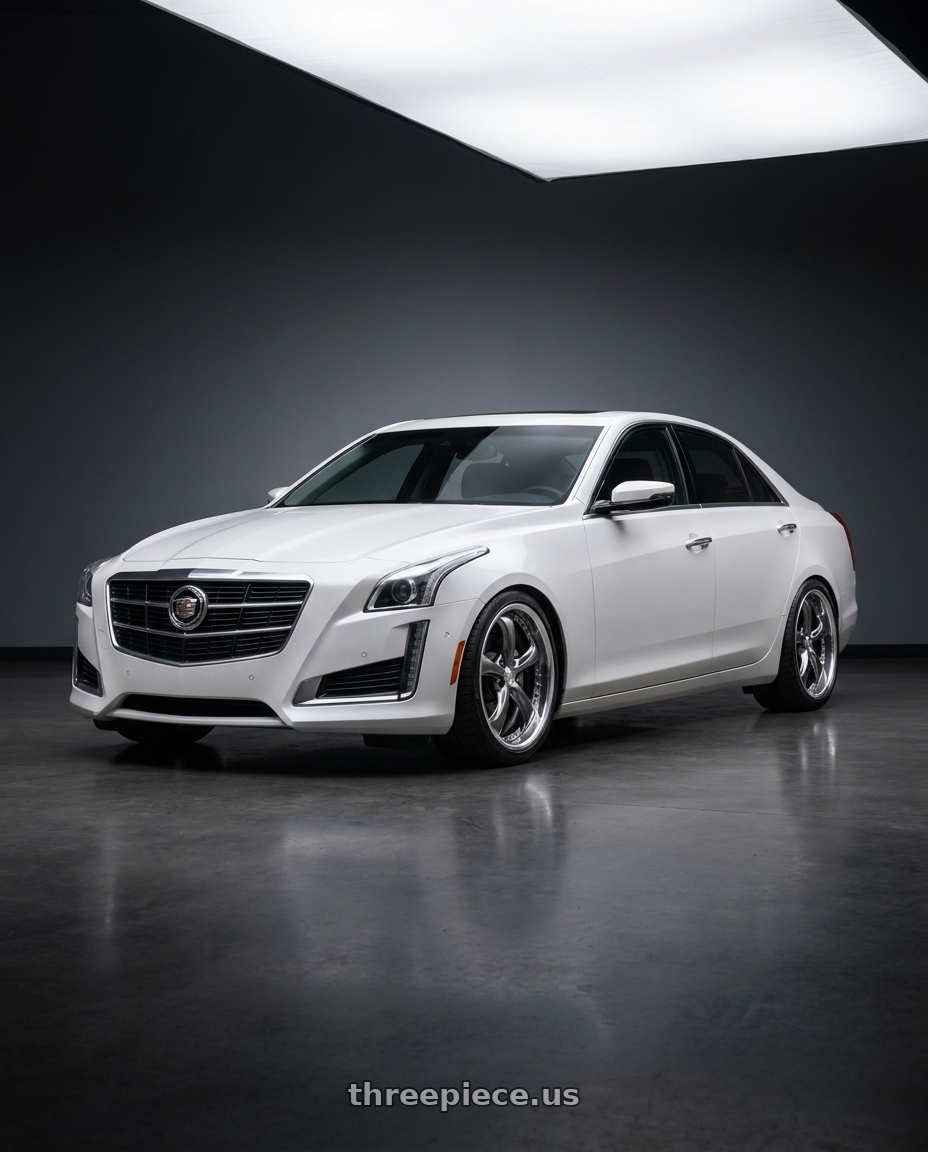 2016 Cadillac CTS Luxury Crystal with Work Wheels VS-KF 5x120 19x8.5+35 Brilliant Silver Black L Disk FULL REVERSE wheels
