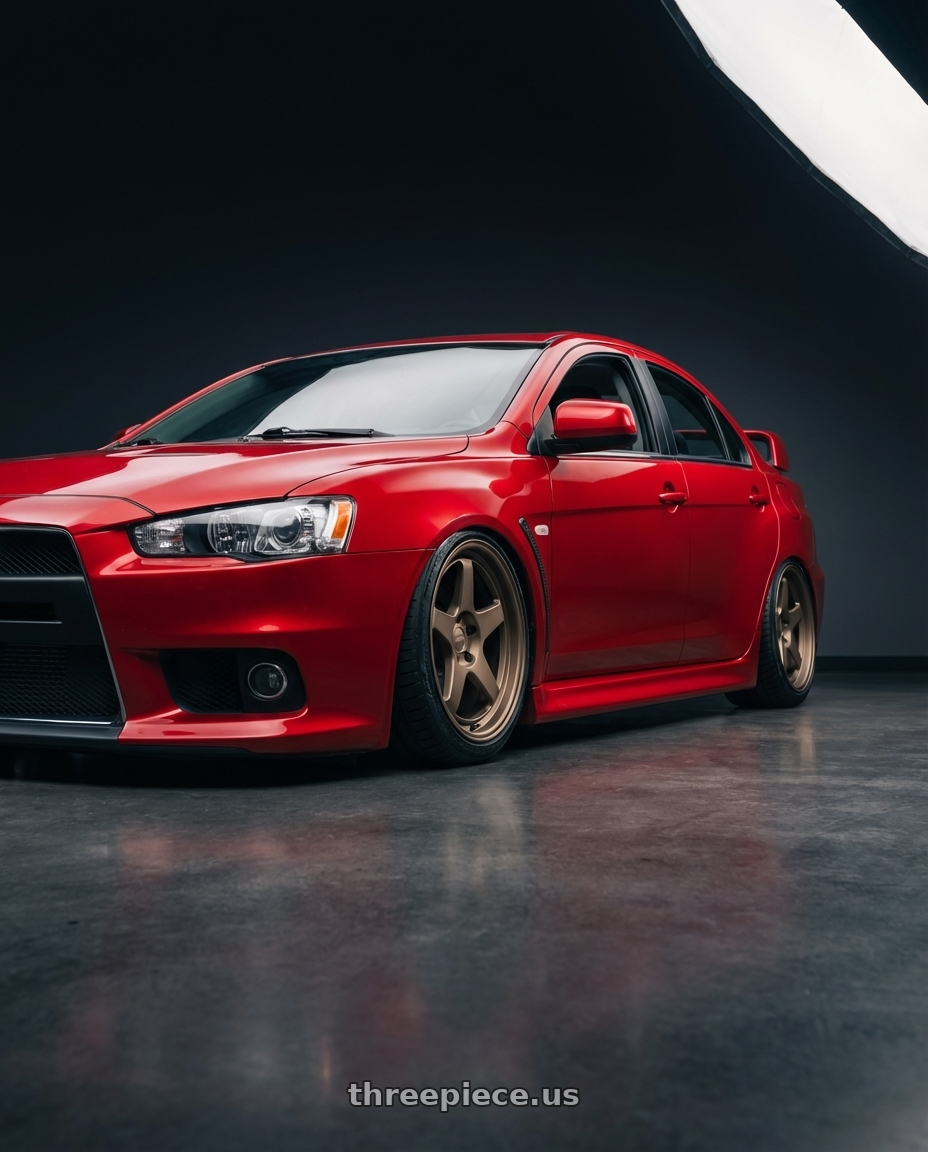 2012 Mitsubishi Lancer Evo X with Kansei K12B KNP 5x114.3 18x9.5 22 Bronze wheels