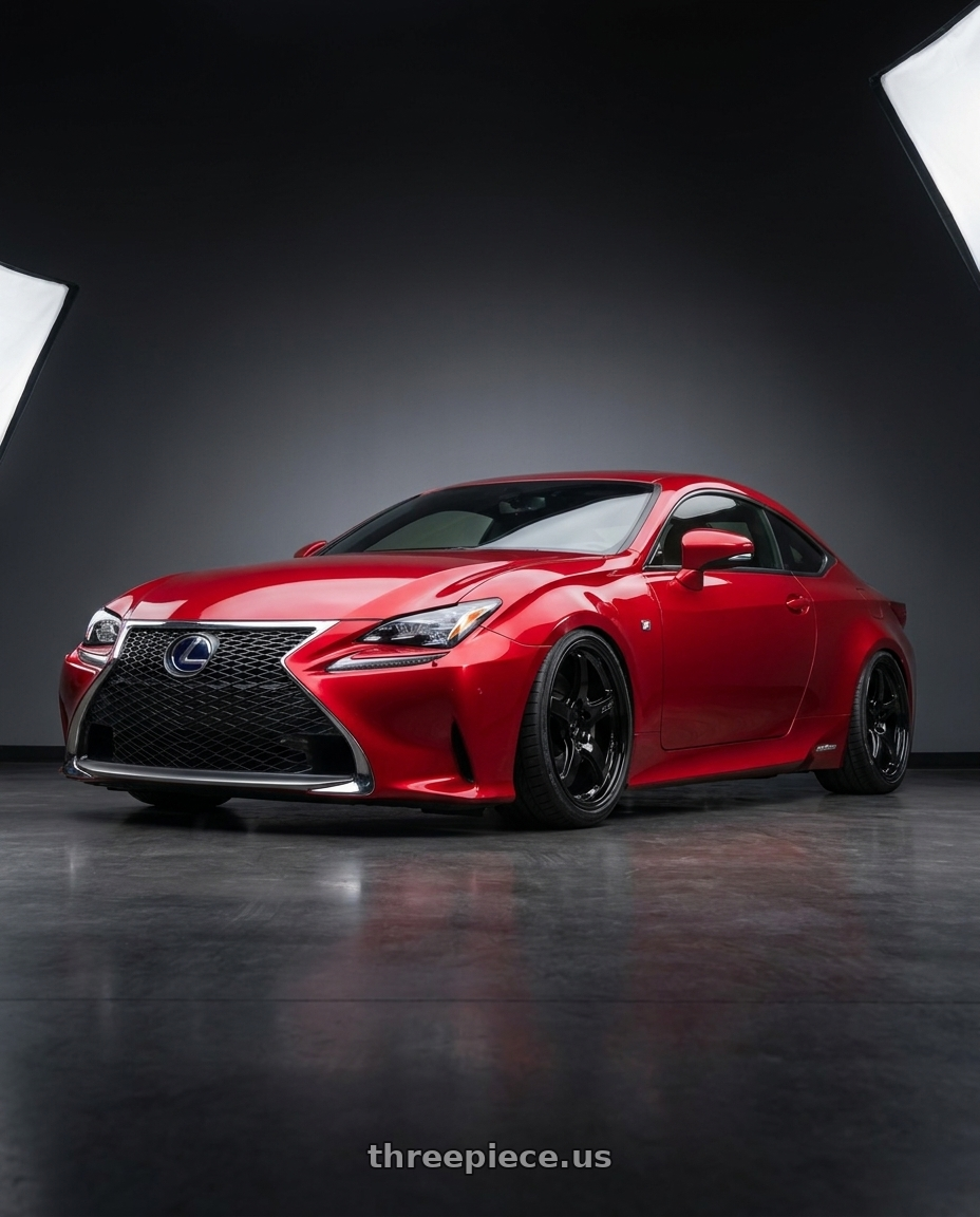 2018 Lexus RC F with Gram Lights 57CR 5x114.3 19x10.5+12 Glossy Black wheels