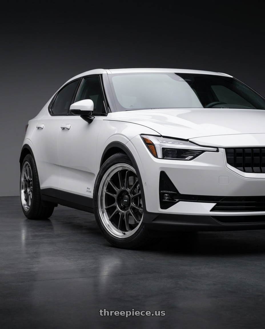 2024 Polestar 2 Plus Magnesium with Konig Hypergram 5x108 18x8.5+43 Metallic Carbon w/ Machined Lip wheels