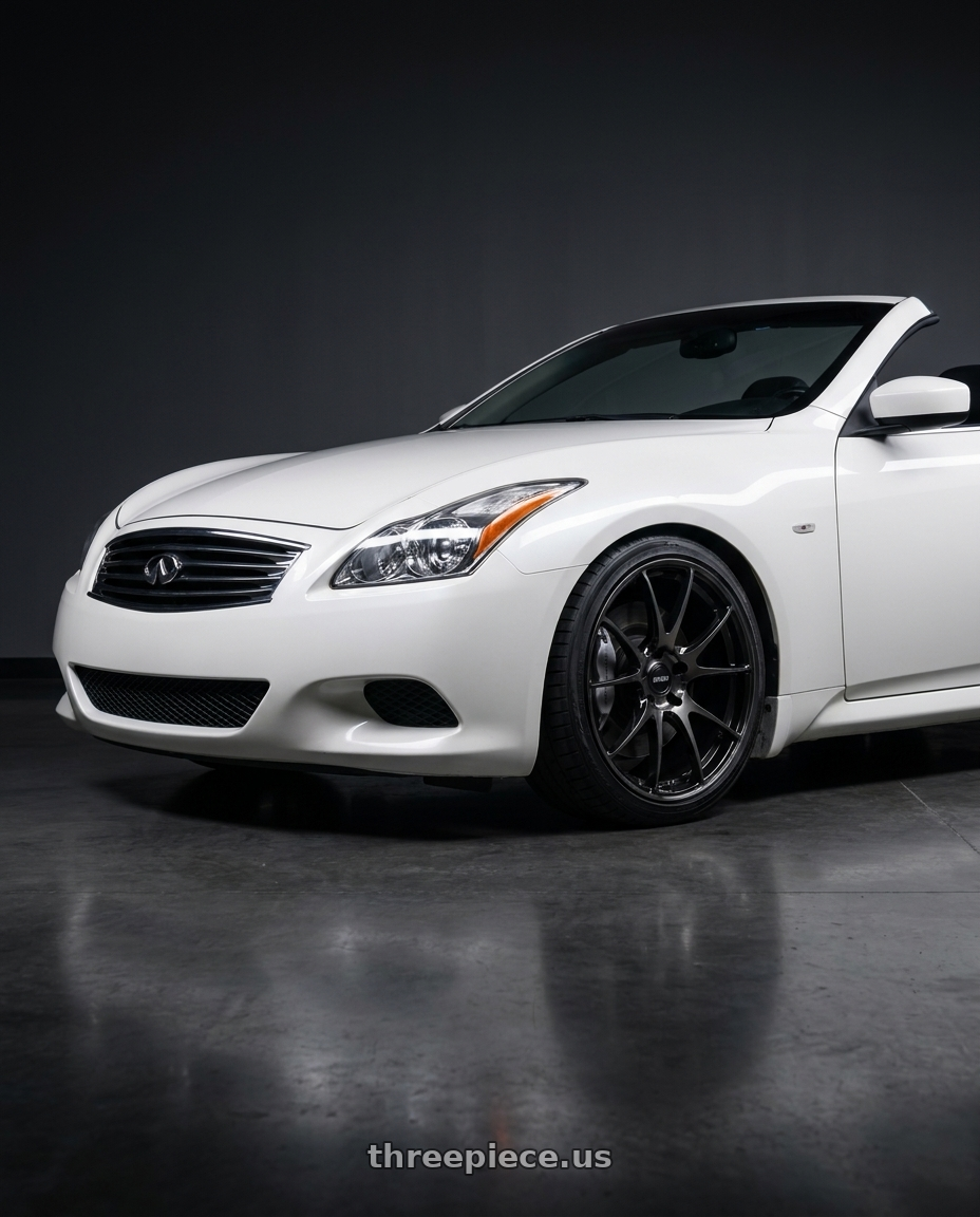 2009 Infiniti G37 convertible with Volk Racing G27 PM 5x120 19x9.5 +36 PRESSED BLACK CLEAR wheels