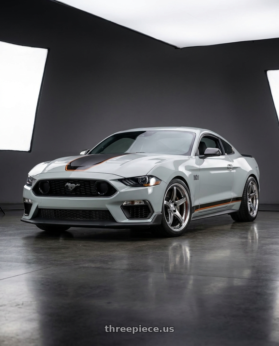 2021 Ford Mustang Mach 1 with Work T5R 2P 5x114.3 19x11.0 +45 GT SILVER wheels