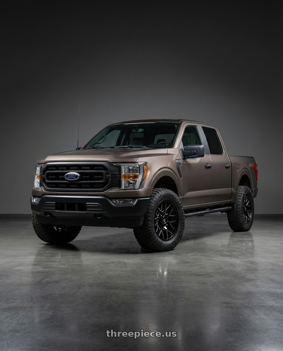 2019 Ford F-150 with Gear Off Road 768BM 6X135/6x139.7 20x9 +0 Gloss Black Milled wheels