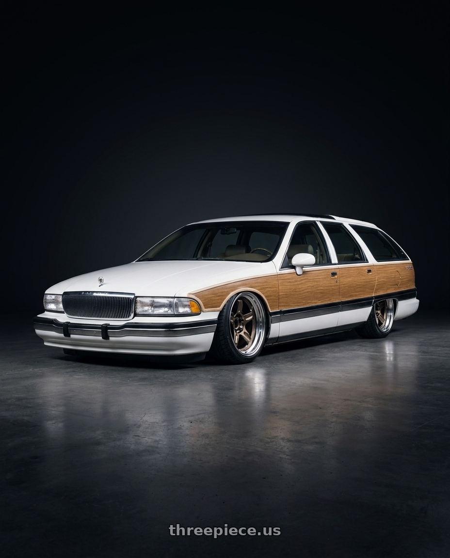 1996 Buick Roadmaster Wagon with Volk Racing 21C SPEC-SR 5x114.3 18x9.5 +30 SHINING BRONZE METAL / RIM DC wheels