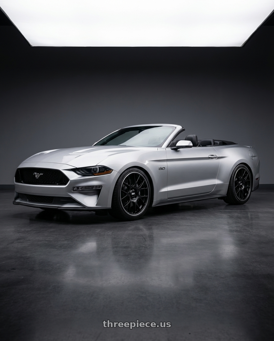 2018 ford mustang with BBS CH-R 5x130 19x11 +56 Satin Black Polished Rim Protector wheels